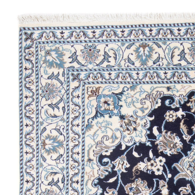 Tapis persan - Nain - Royal - 198 x 147 cm - bleu foncé