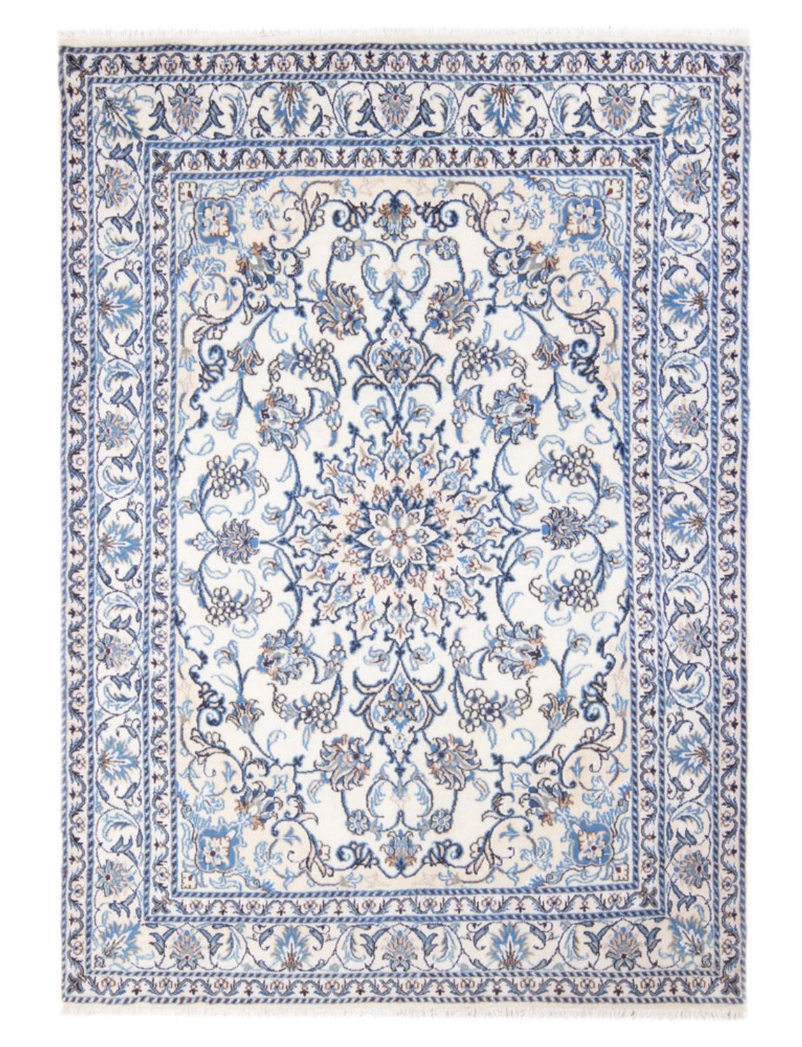 Tapis persan - Nain - Royal - 199 x 145 cm - crème