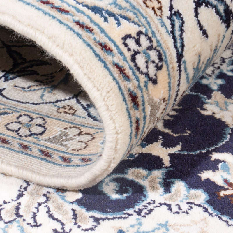 Tapis persan - Nain - Royal - 200 x 145 cm - bleu foncé