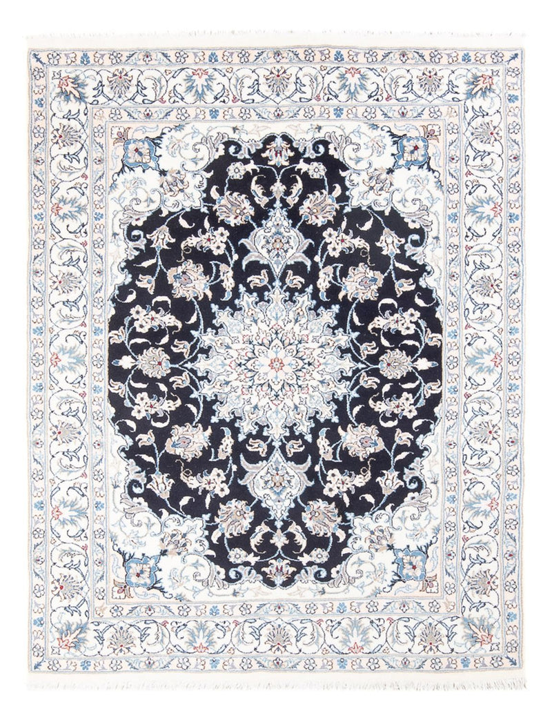 Tapis persan - Nain - Royal - 200 x 147 cm - bleu foncé