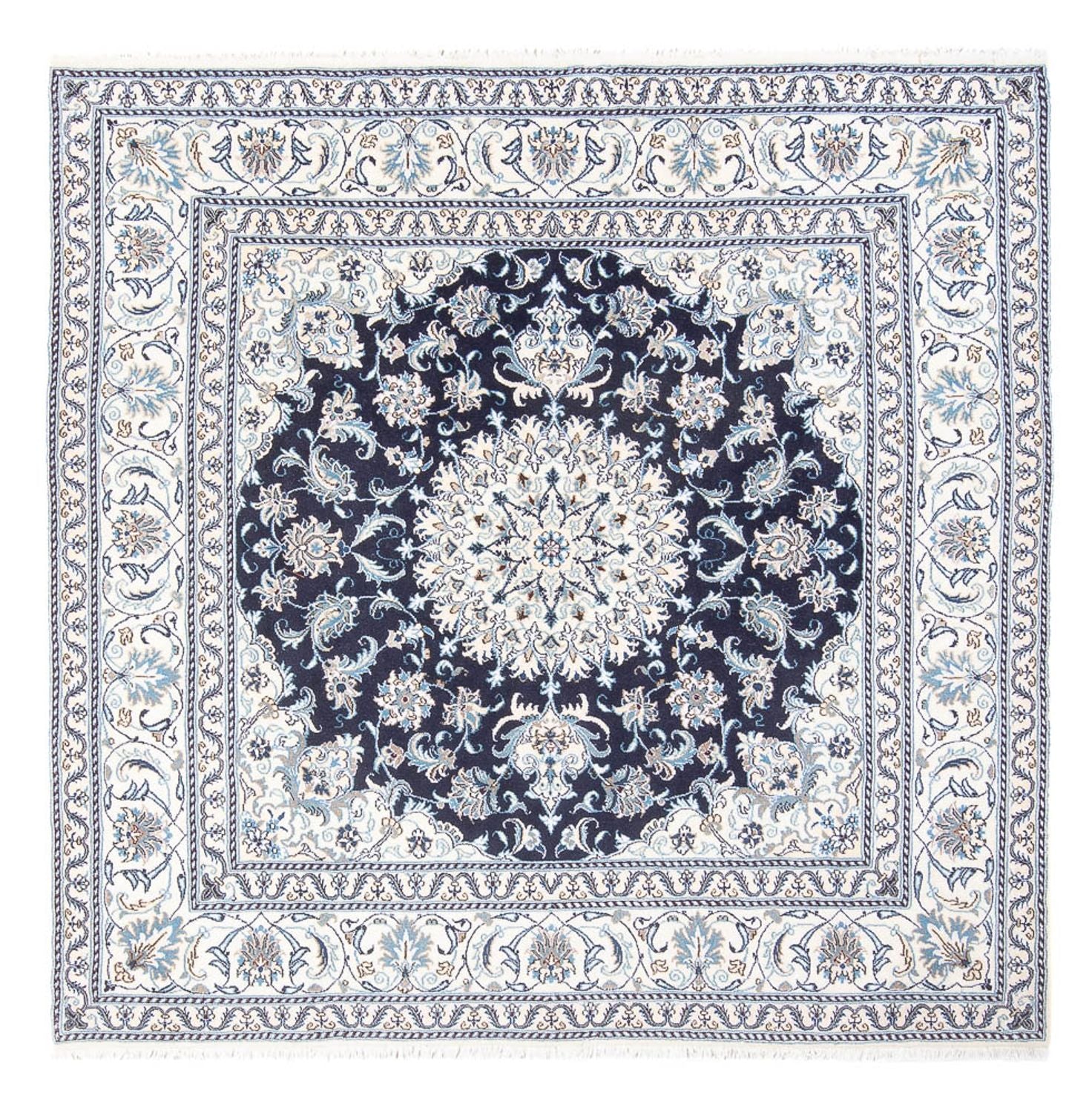 Perserteppich - Nain quadratisch  - 200 x 196 cm - dunkelblau