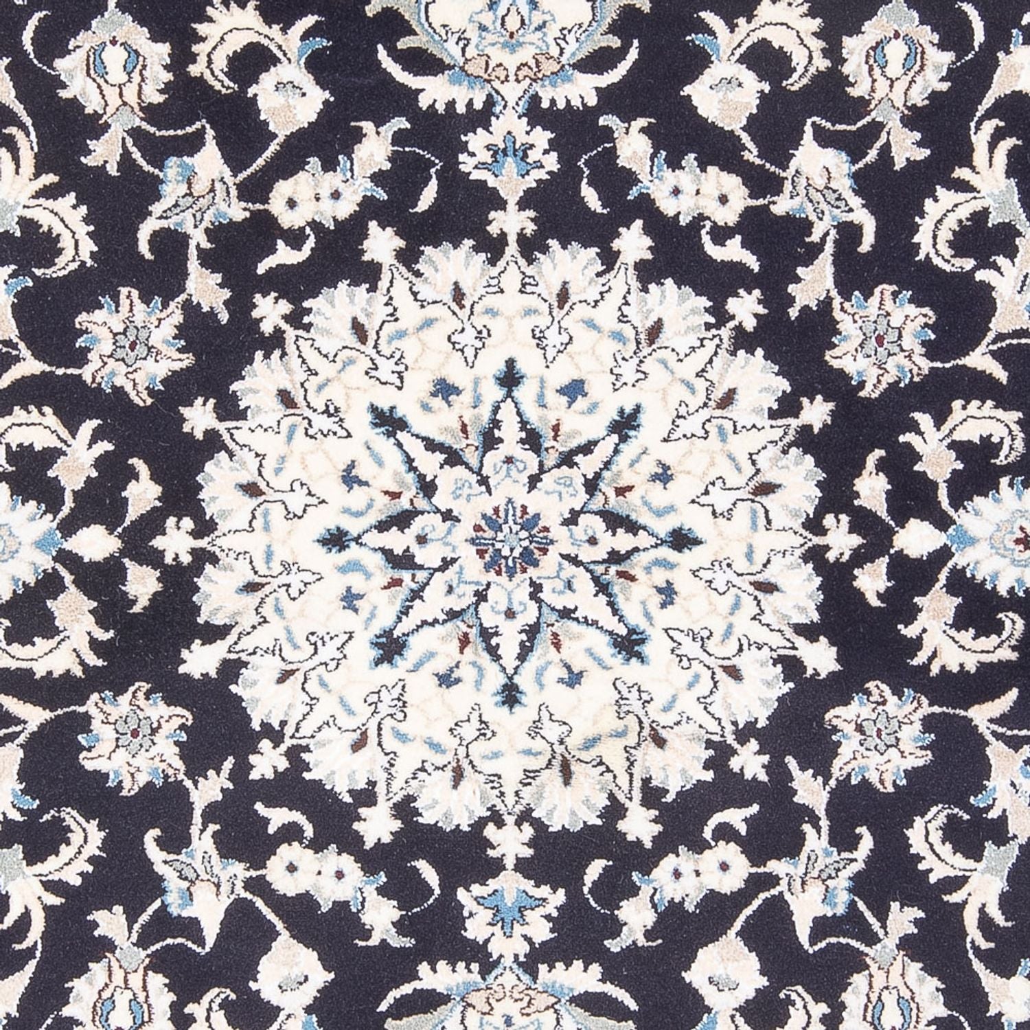 Tapis persan - Nain - 231 x 163 cm - bleu foncé