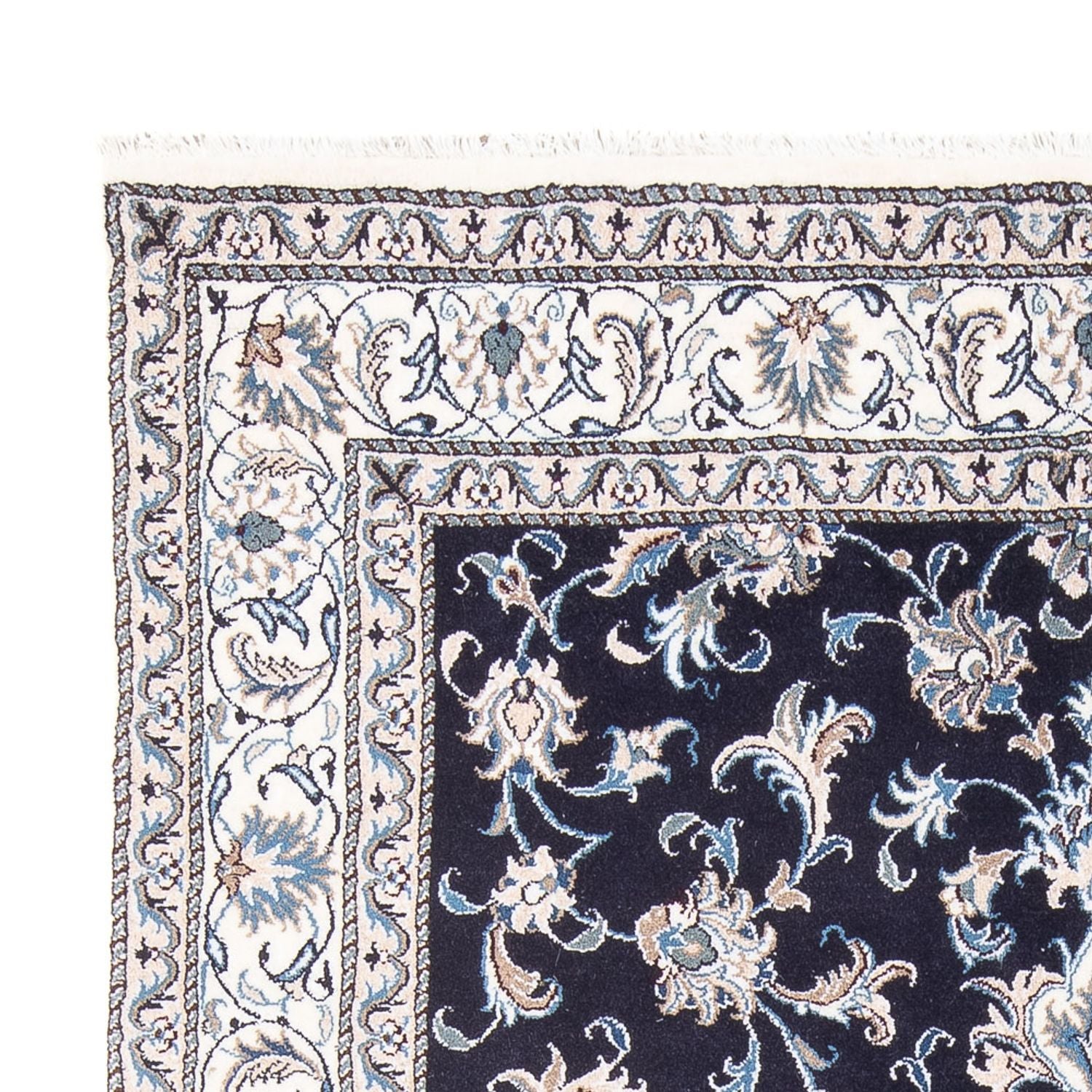 Tapis persan - Nain - 238 x 167 cm - bleu foncé