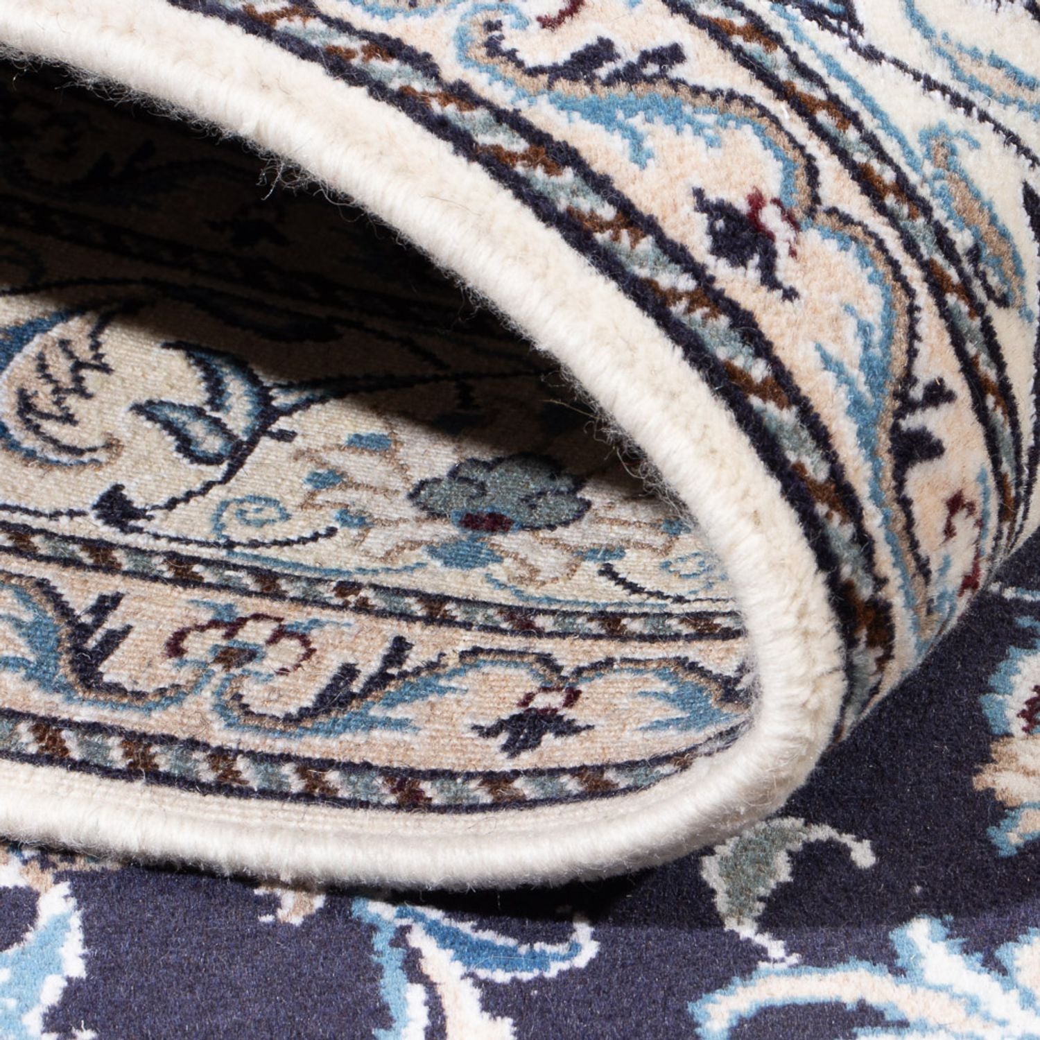 Tapis persan - Nain - 238 x 167 cm - bleu foncé