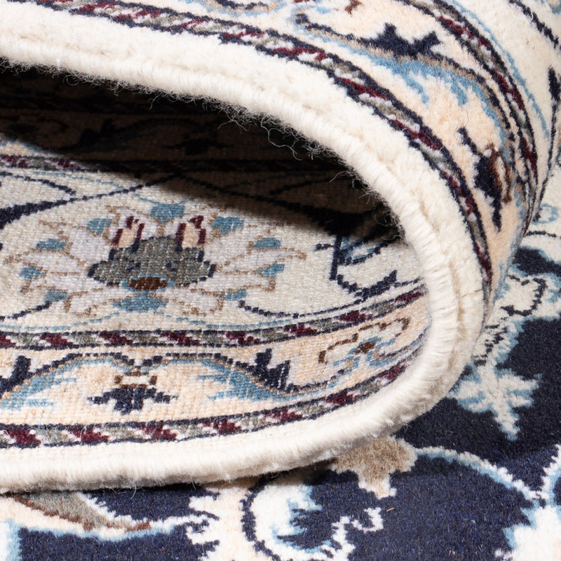 Tapis persan - Nain - 241 x 167 cm - bleu foncé