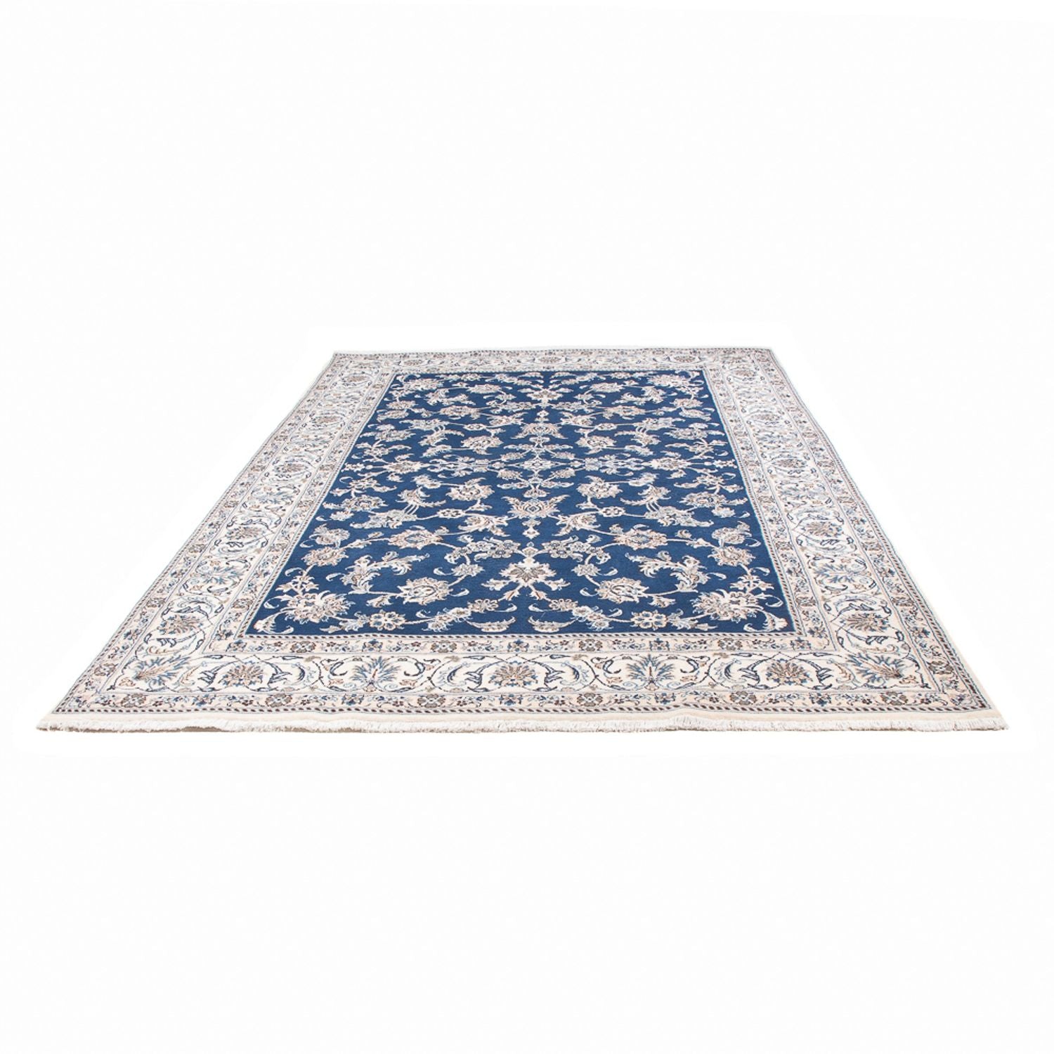 Tapis persan - Nain - 291 x 197 cm - bleu foncé