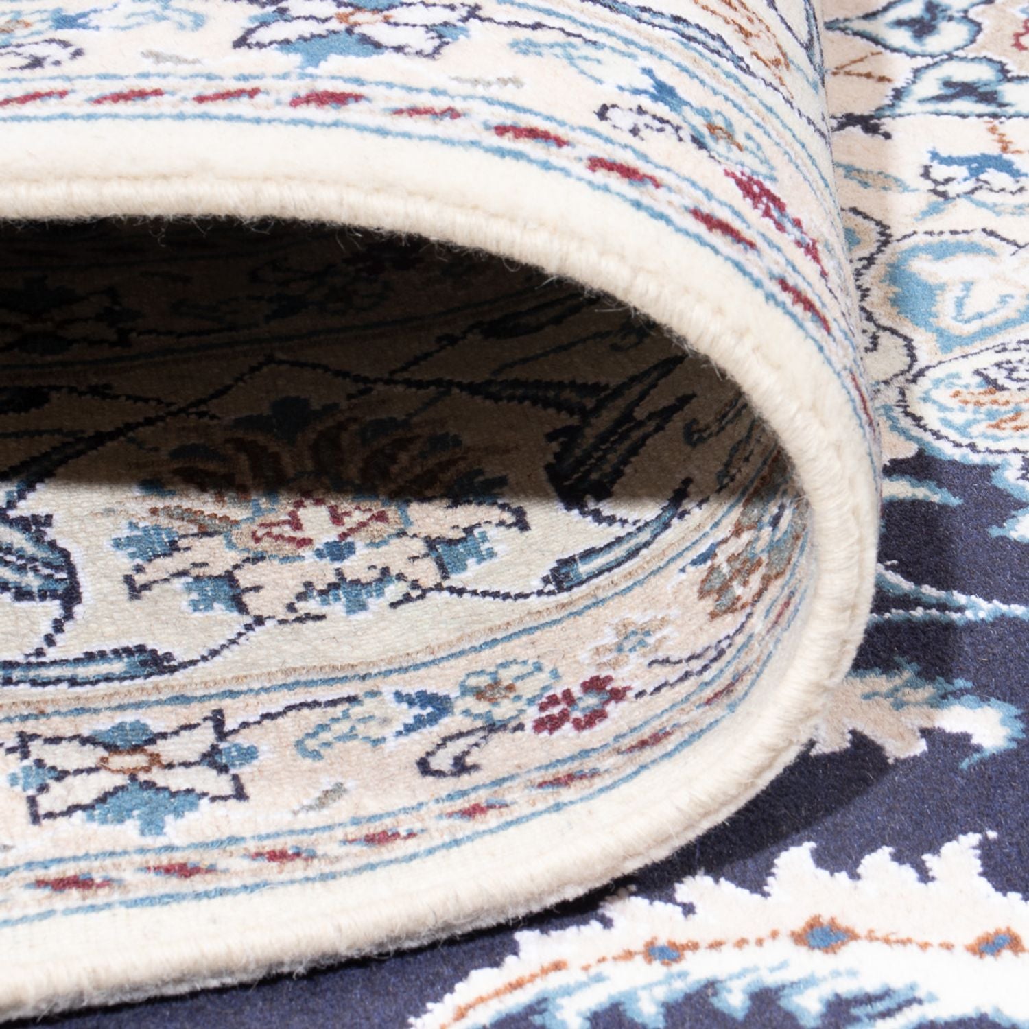 Tapis persan - Nain - 295 x 203 cm - bleu foncé