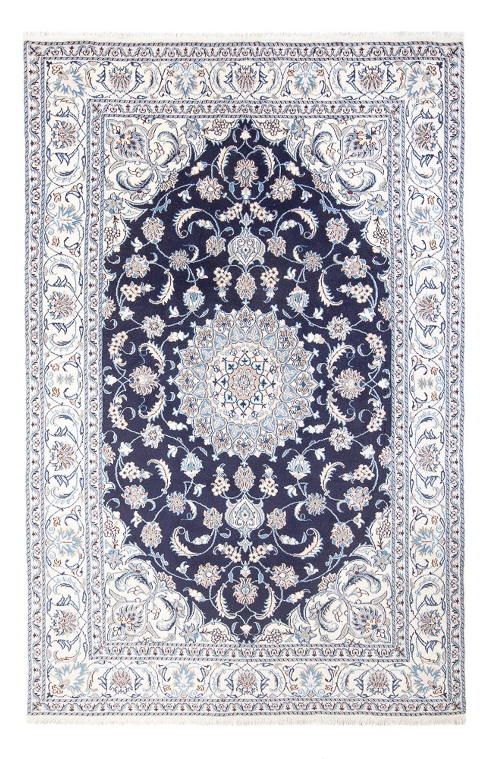 Tapis persan - Nain - 291 x 190 cm - bleu foncé