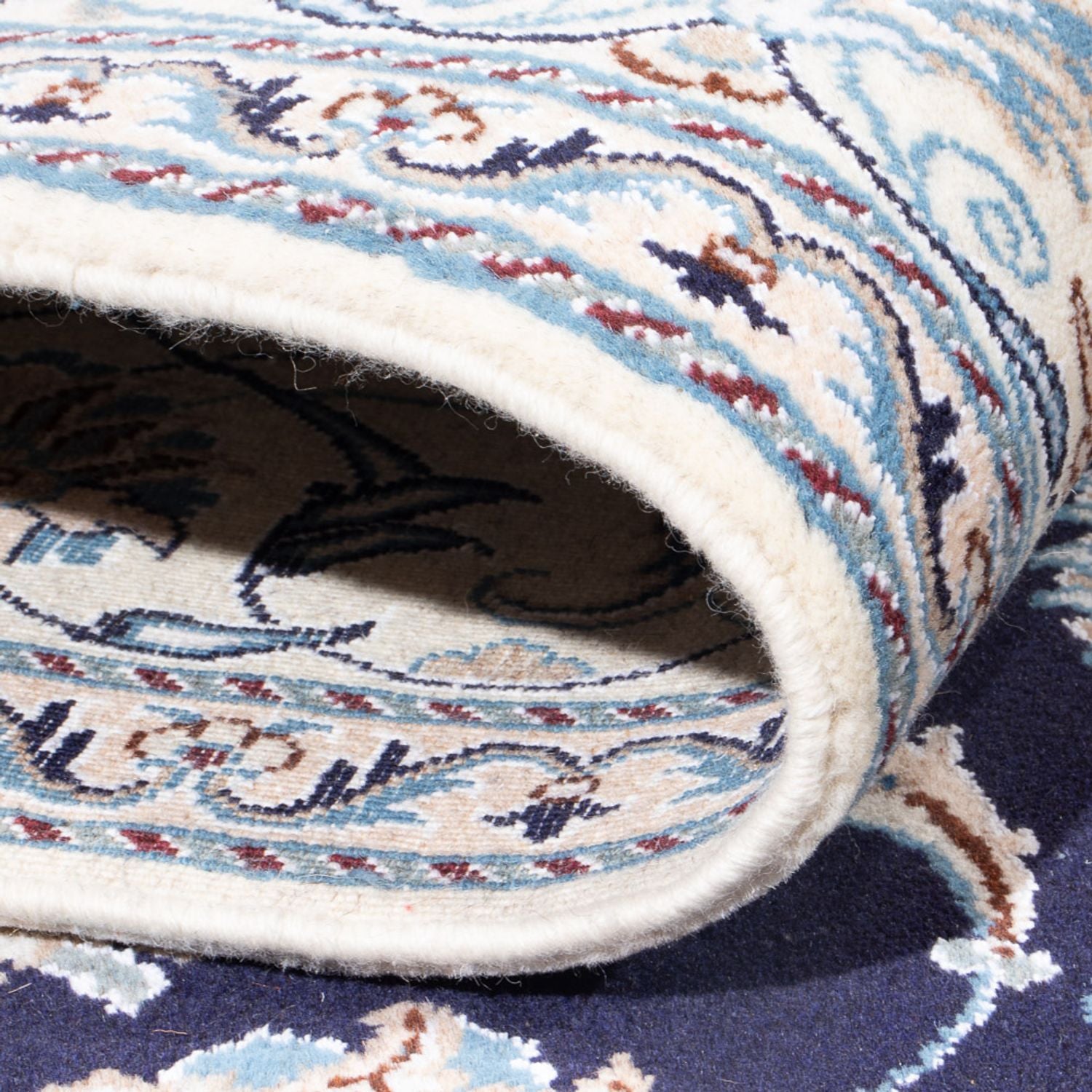 Tapis persan - Nain - 291 x 190 cm - bleu foncé