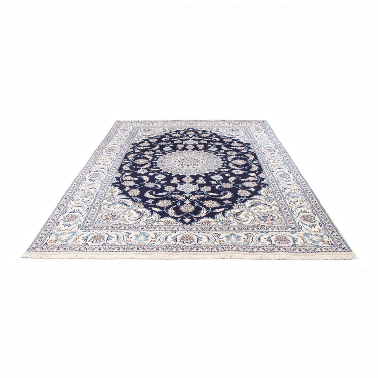 Tapis persan - Nain - 291 x 190 cm - bleu foncé
