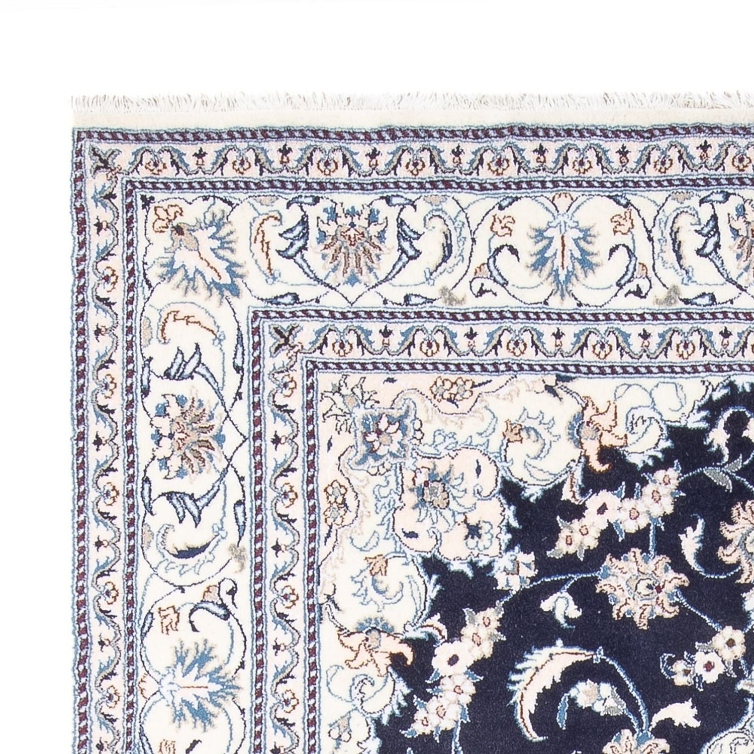 Tapis persan - Nain - 302 x 194 cm - bleu foncé
