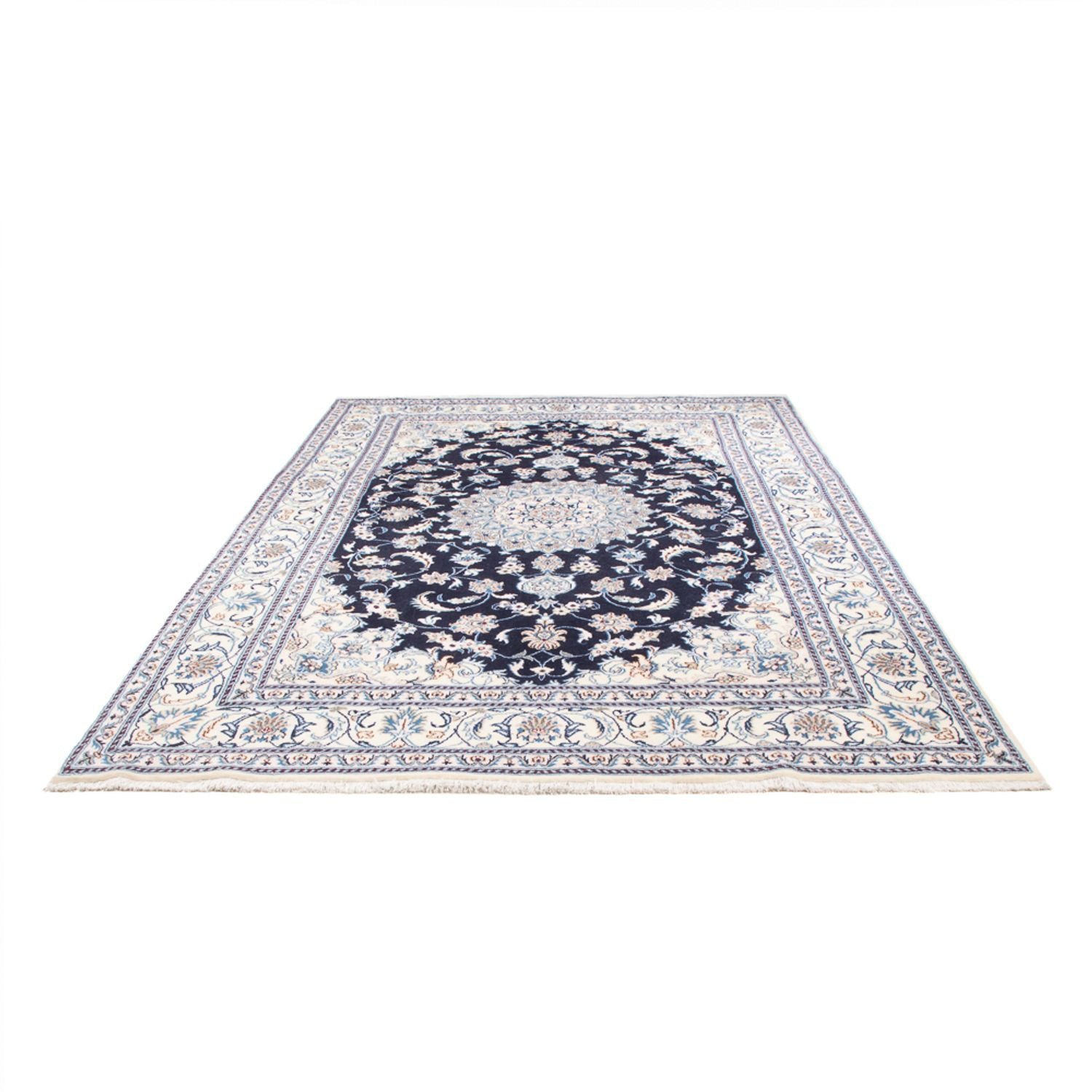 Tapis persan - Nain - 302 x 194 cm - bleu foncé
