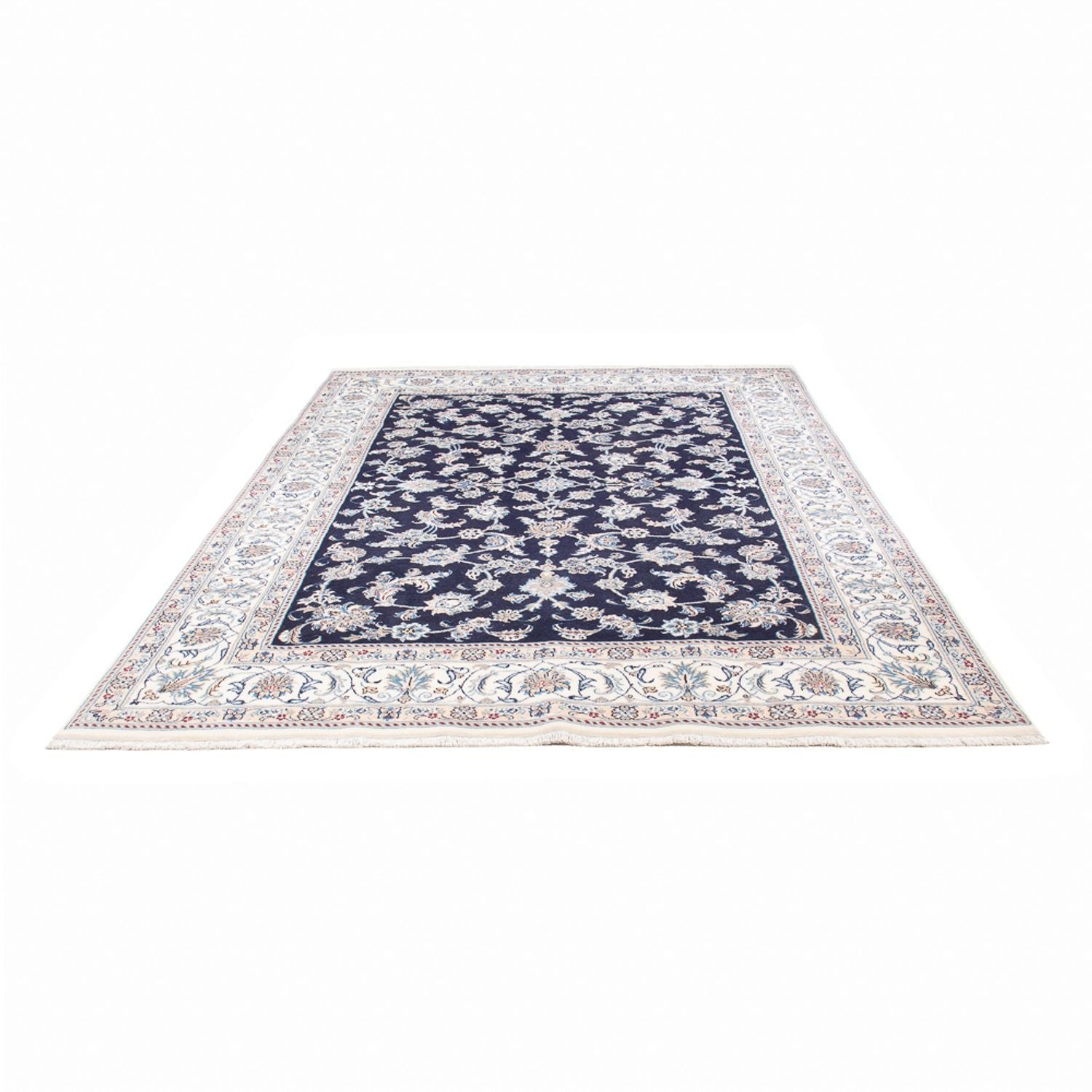 Tapis persan - Nain - 293 x 197 cm - bleu foncé
