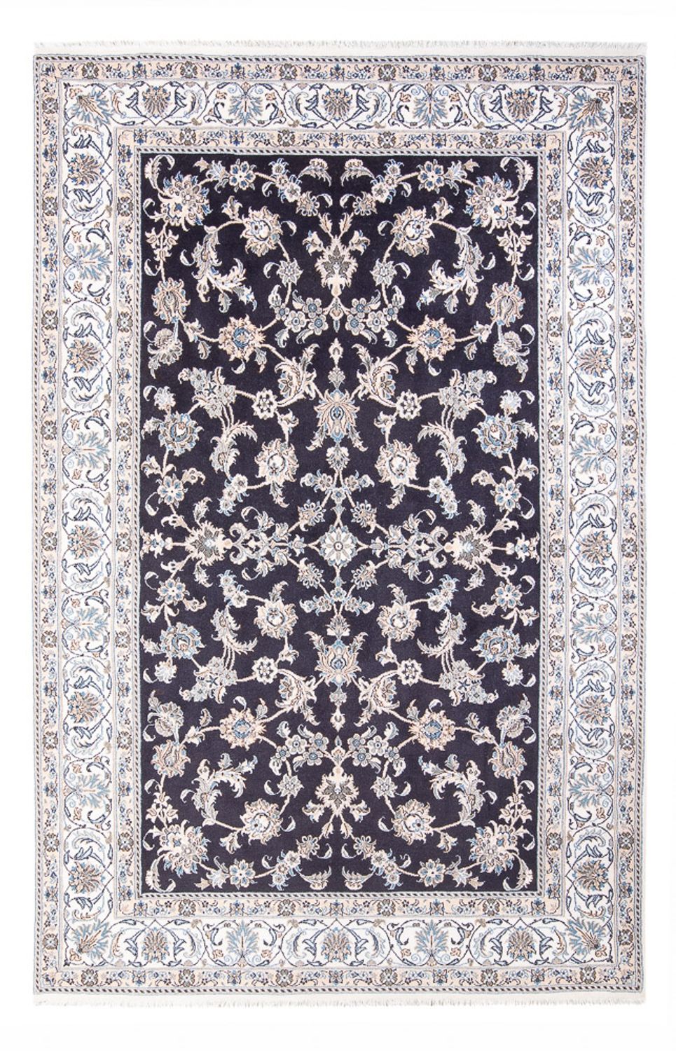 Tapis persan - Nain - 304 x 193 cm - bleu foncé