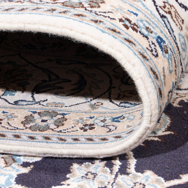Tapis persan - Nain - 304 x 193 cm - bleu foncé