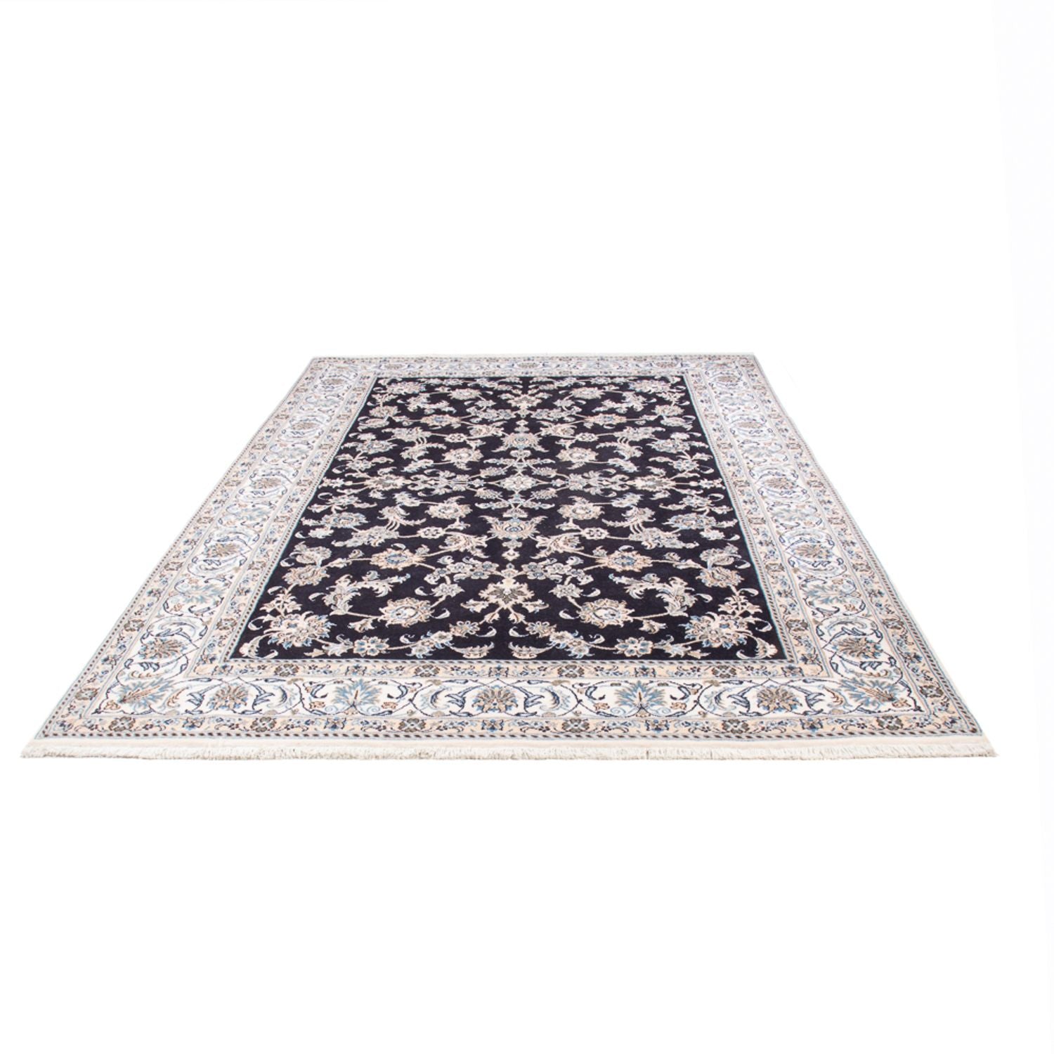 Tapis persan - Nain - 304 x 193 cm - bleu foncé