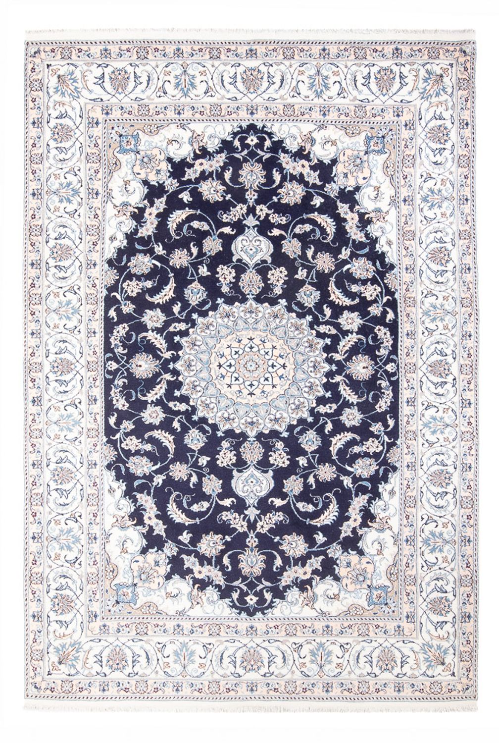 Tapis persan - Nain - 298 x 195 cm - bleu foncé