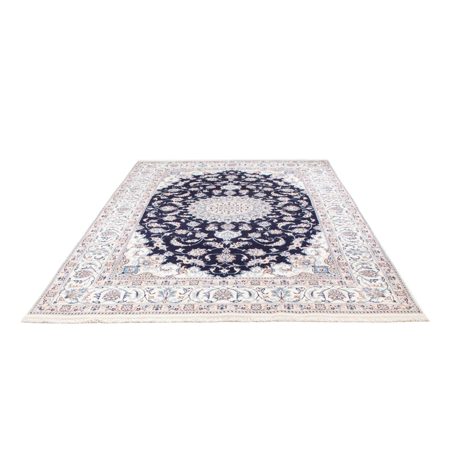 Tapis persan - Nain - 298 x 195 cm - bleu foncé