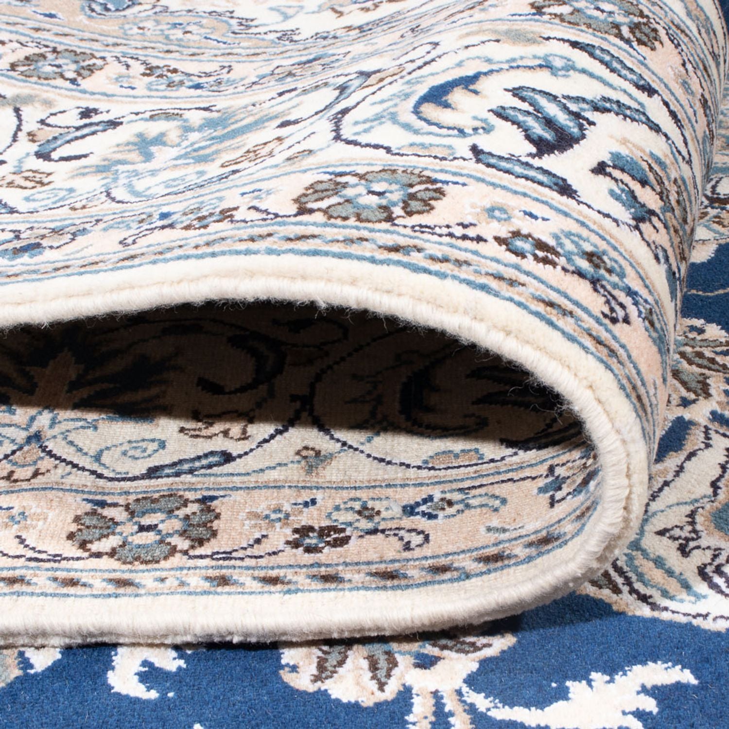Tapis persan - Nain - 303 x 197 cm - bleu