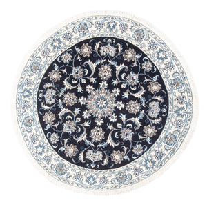 Tapis persan - Nain ronde  - 150 x 150 cm - bleu foncé