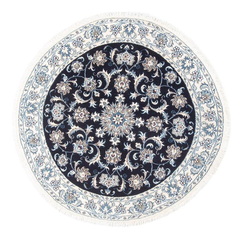 Tapis persan - Nain ronde  - 150 x 150 cm - bleu foncé