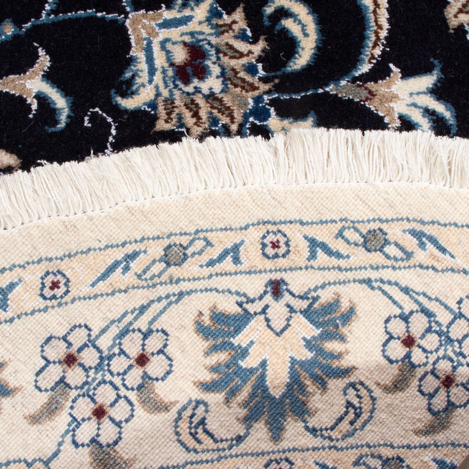 Tapis persan - Nain ronde  - 150 x 150 cm - bleu foncé