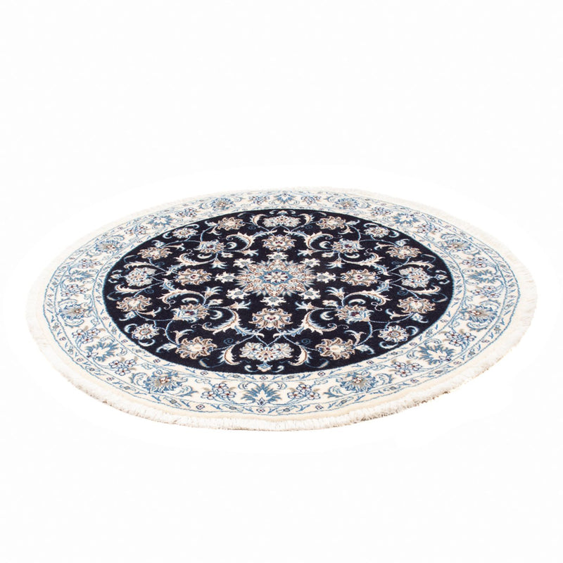 Tapis persan - Nain ronde  - 150 x 150 cm - bleu foncé