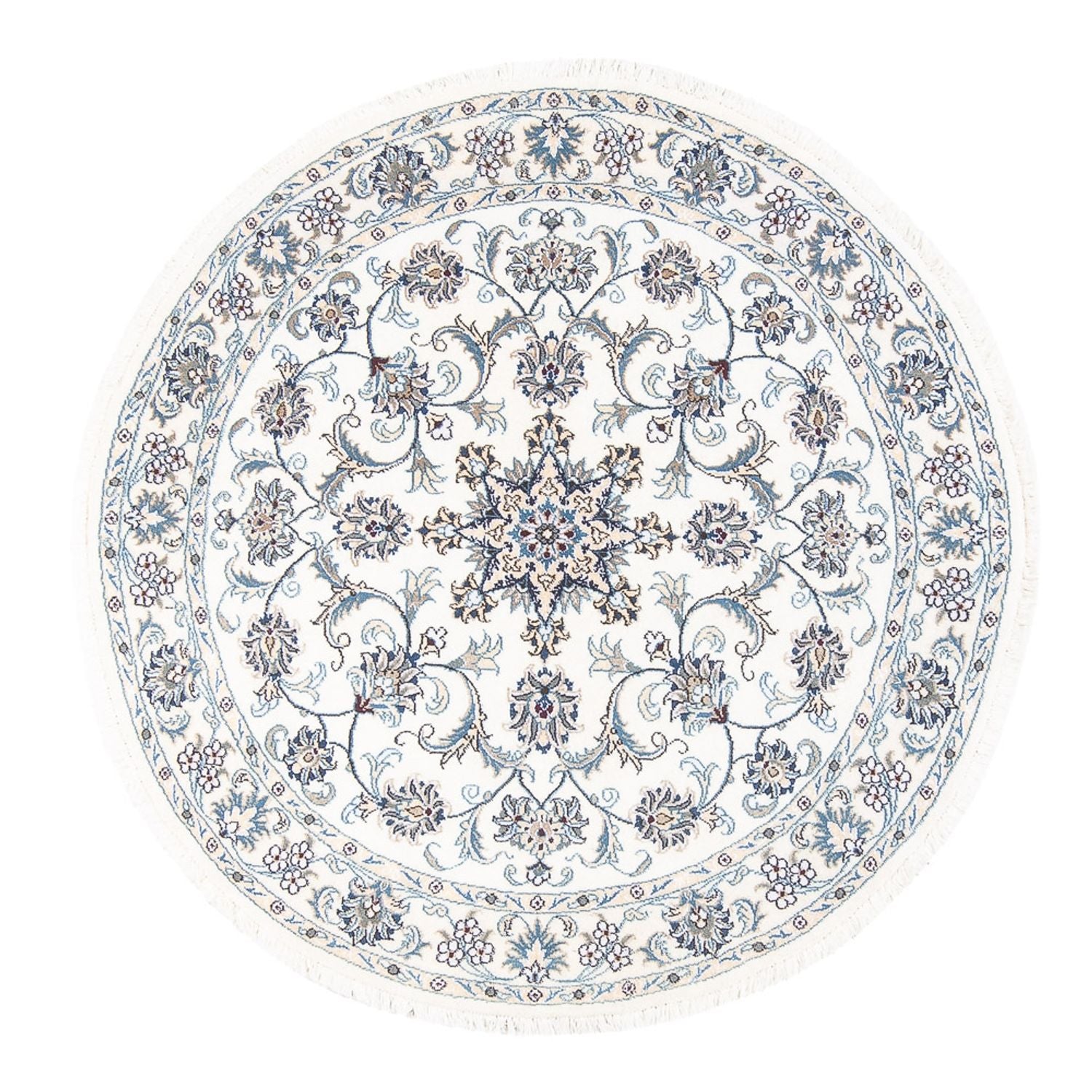 Tapis persan - Nain ronde  - 150 x 150 cm - crème