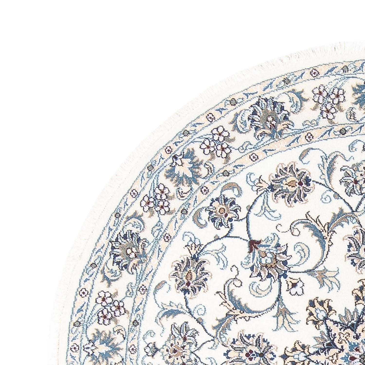 Tapis persan - Nain ronde  - 150 x 150 cm - crème