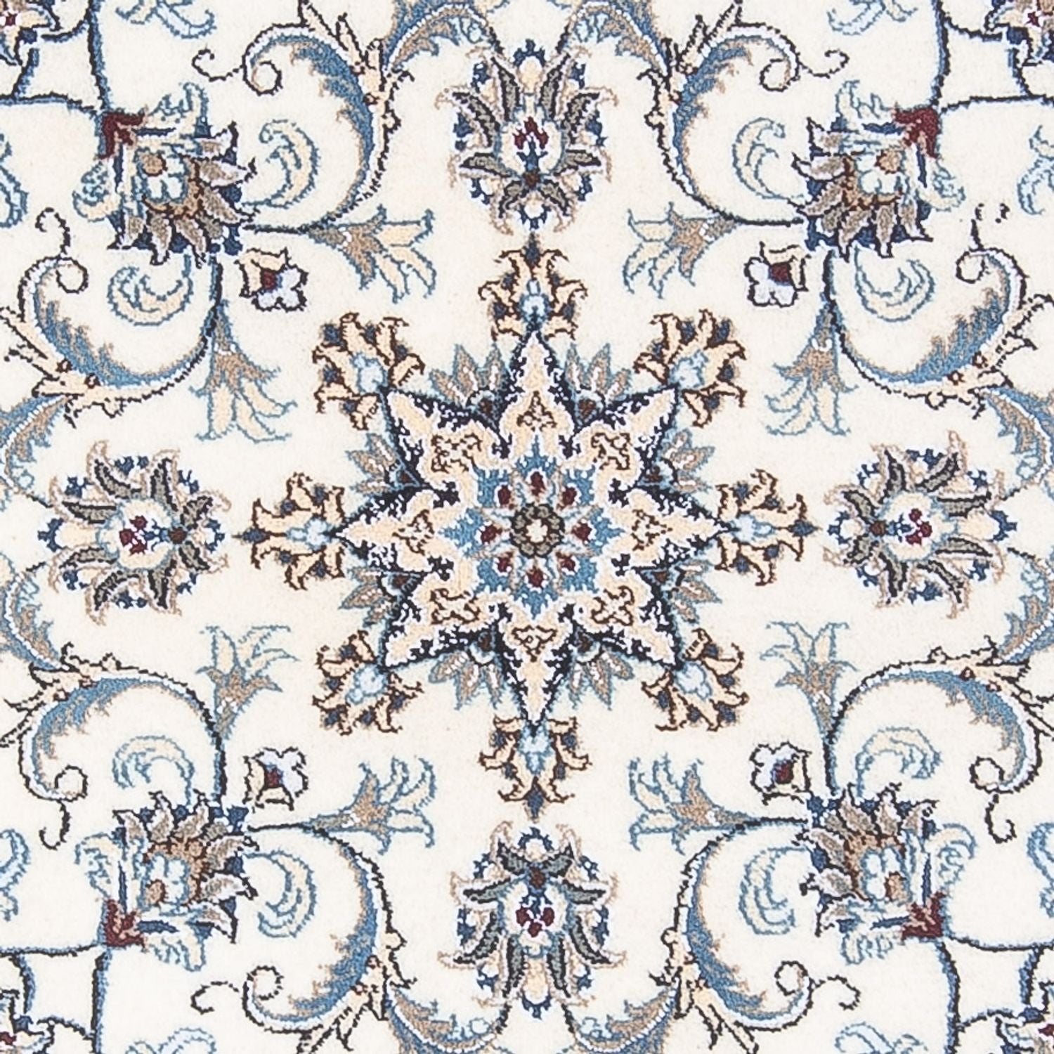 Tapis persan - Nain ronde  - 150 x 150 cm - crème