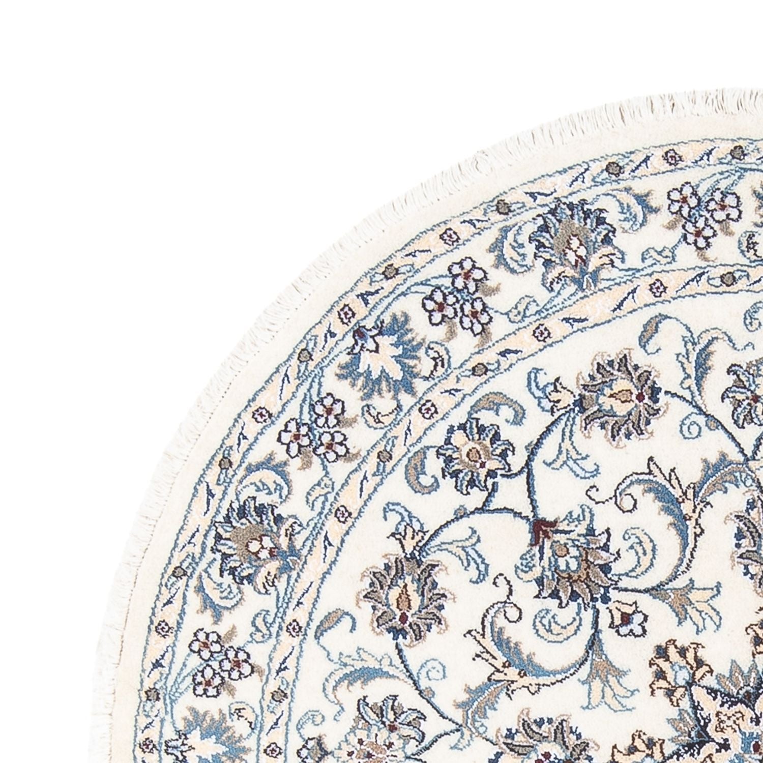Tapis persan - Nain ronde  - 150 x 150 cm - crème