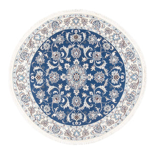 Tapis persan - Nain ronde  - 150 x 150 cm - bleu