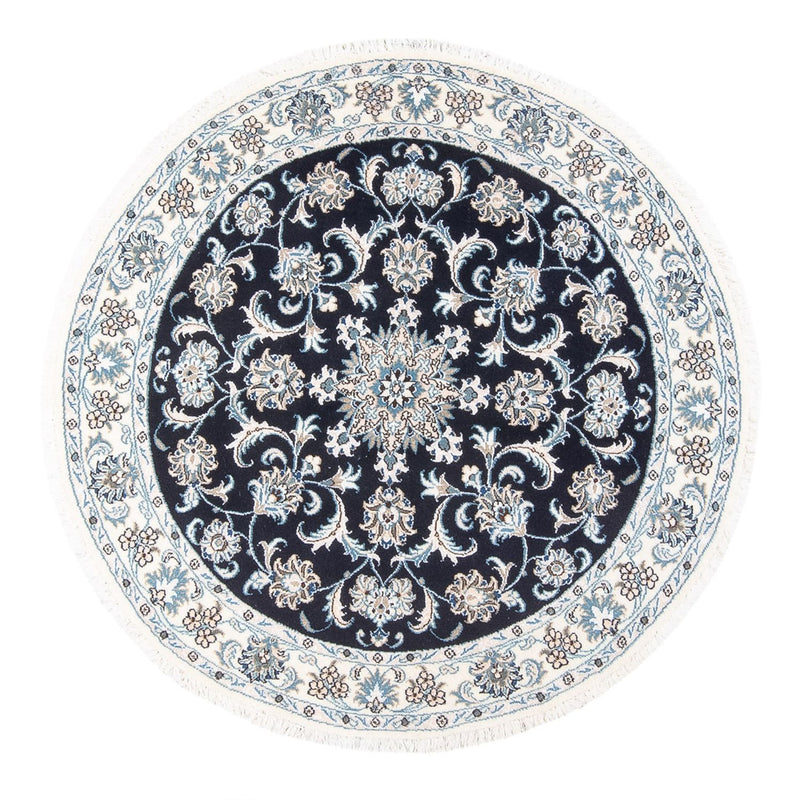 Tapis persan - Nain ronde  - 150 x 150 cm - bleu foncé