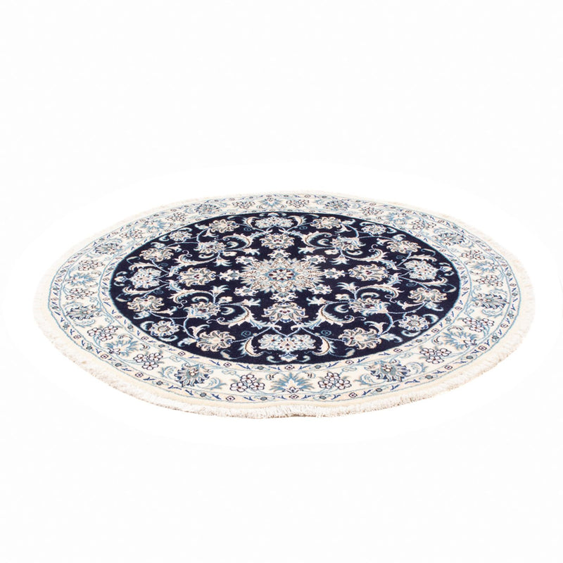 Tapis persan - Nain ronde  - 150 x 150 cm - bleu foncé