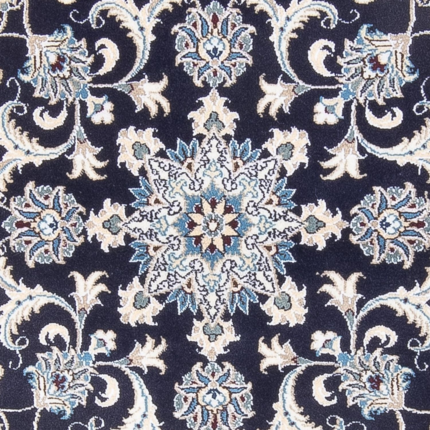 Tapis persan - Nain ronde  - 150 x 150 cm - bleu foncé