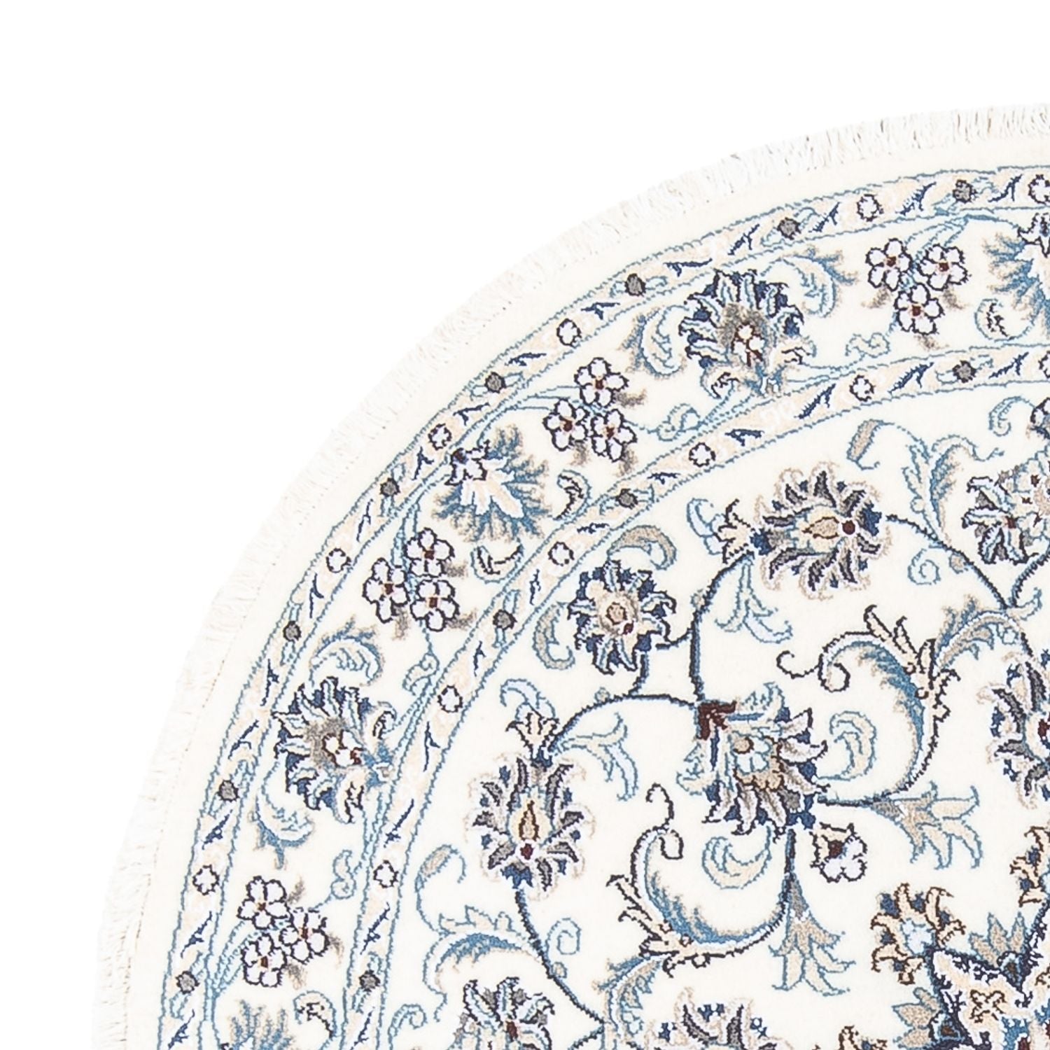 Tapis persan - Nain ronde  - 150 x 150 cm - crème