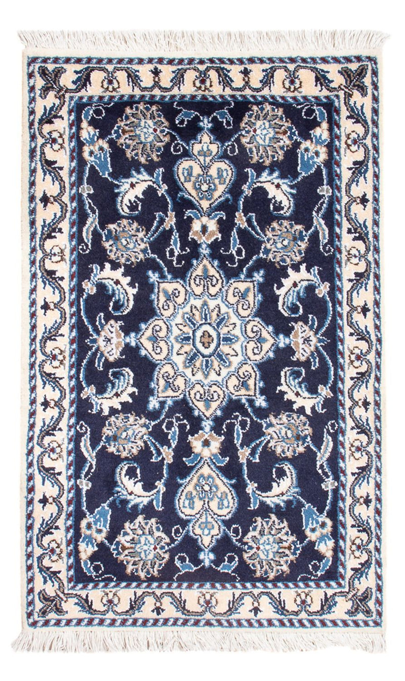 Tapis persan - Nain - Royal - 90 x 60 cm - bleu foncé
