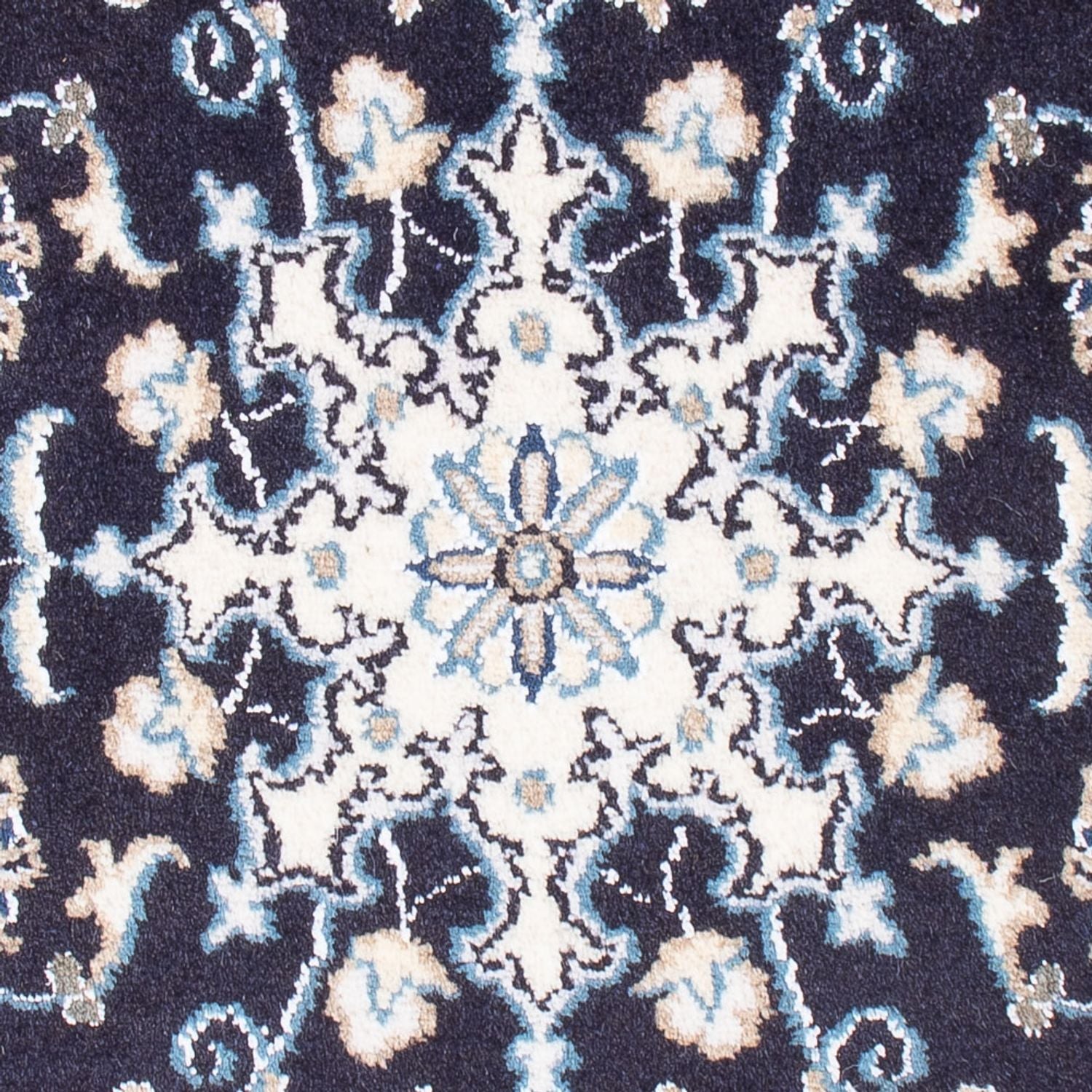 Tapis persan - Nain - Royal - 90 x 60 cm - bleu foncé