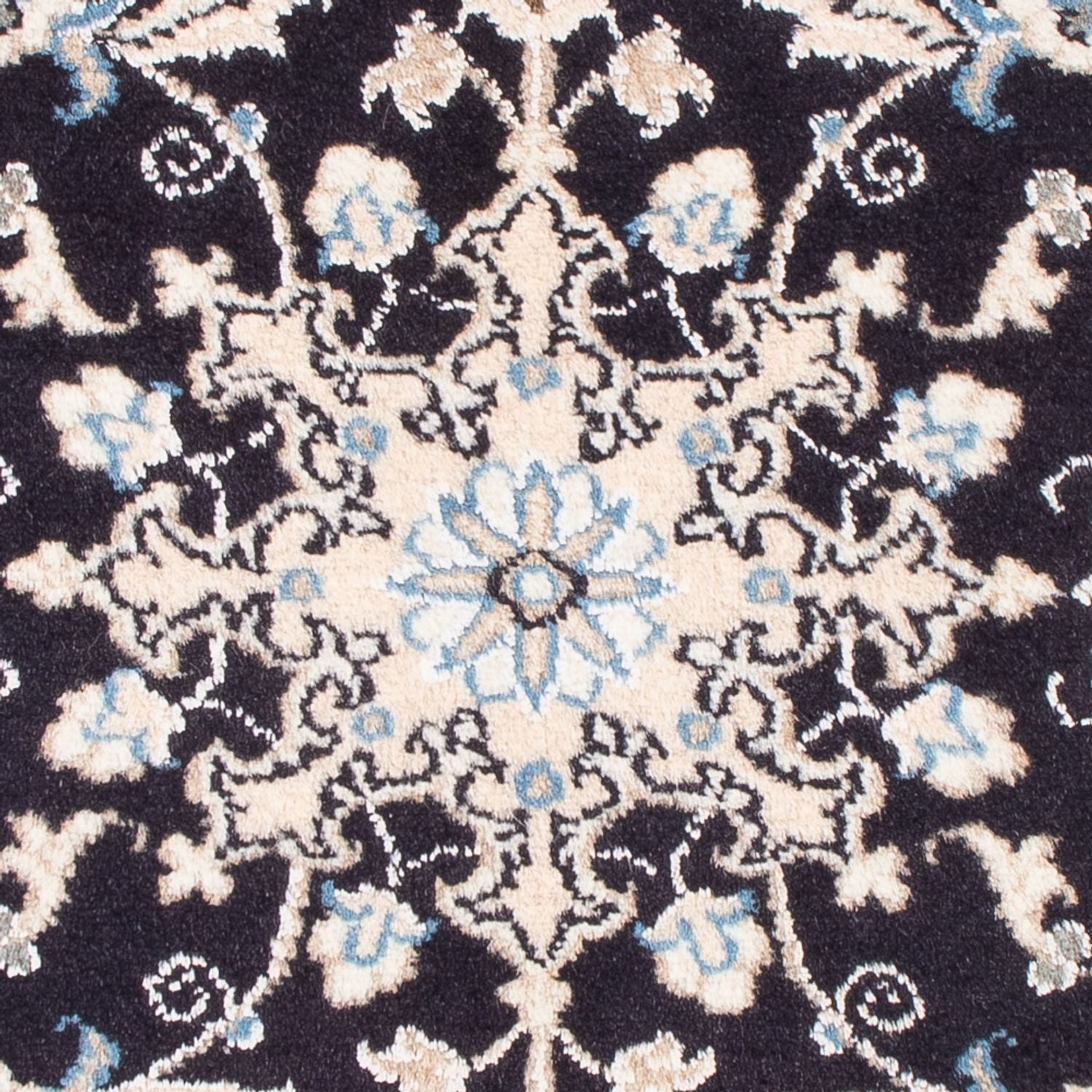 Tapis persan - Nain - Royal - 90 x 60 cm - bleu foncé