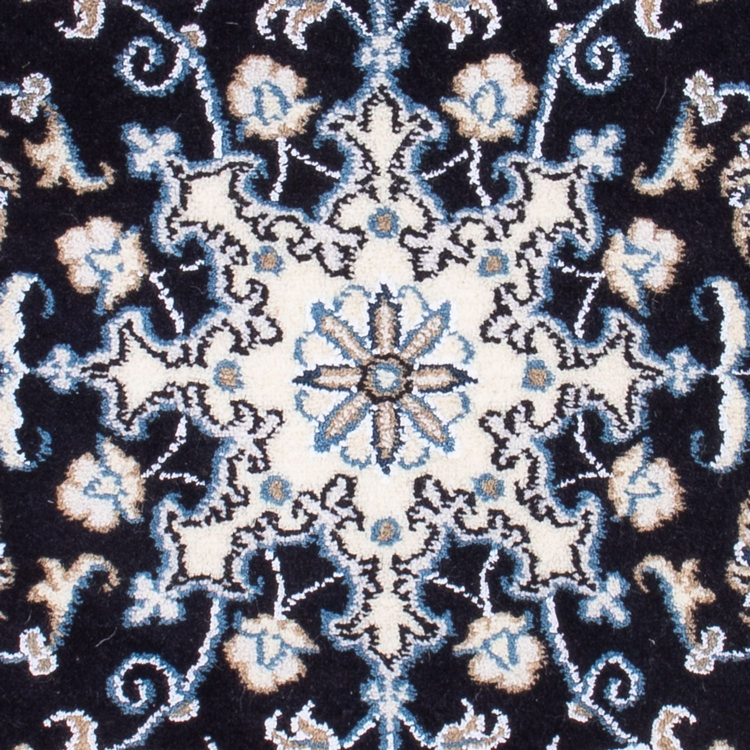 Tapis persan - Nain - Royal - 90 x 60 cm - bleu foncé