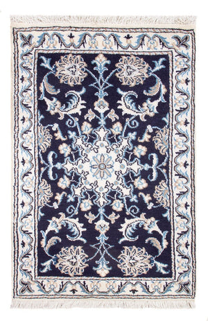 Tapis persan - Nain - Royal - 90 x 60 cm - bleu foncé
