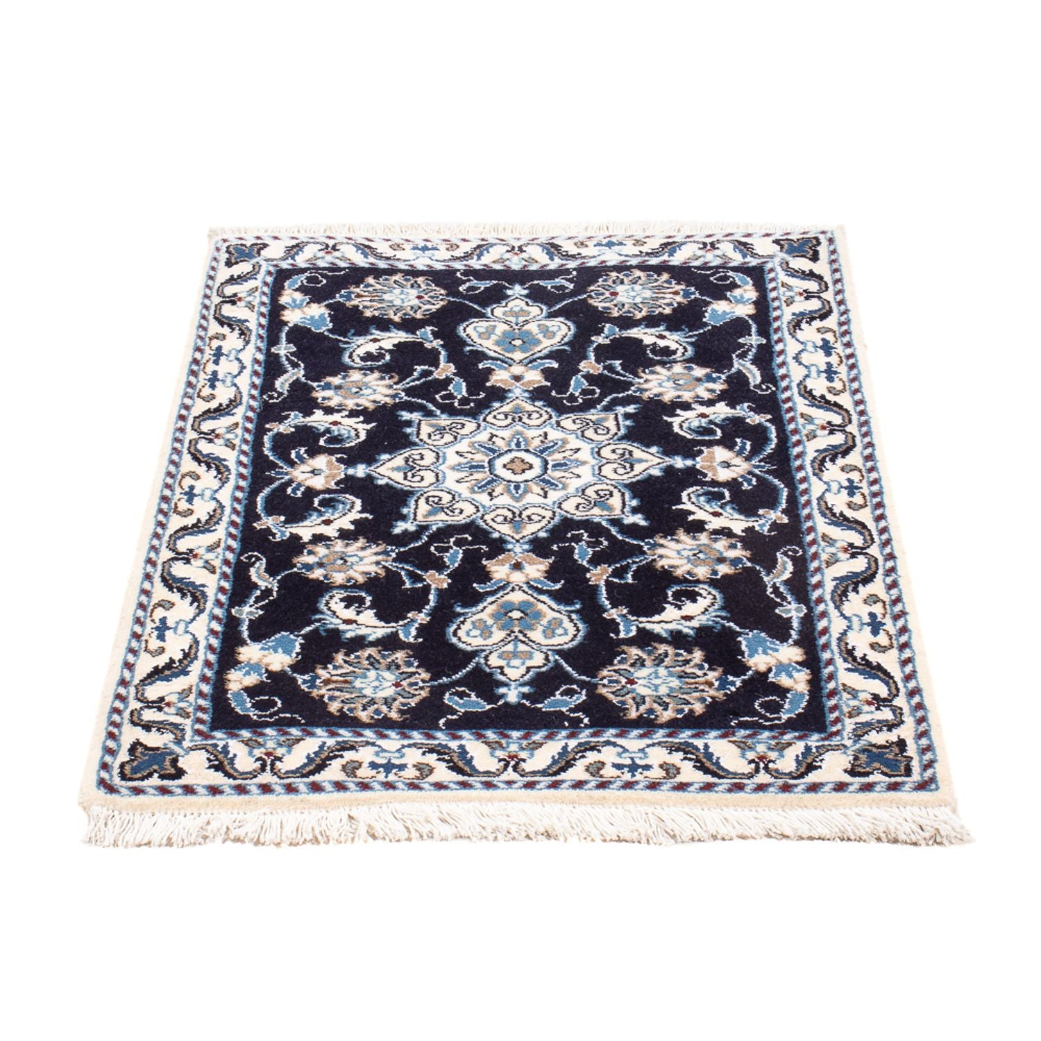 Perserteppich - Nain - Royal - 90 x 60 cm - dunkelblau