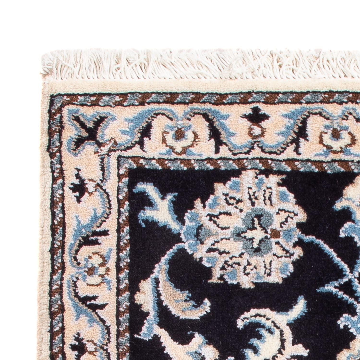 Tapis persan - Nain - Royal - 90 x 60 cm - bleu foncé