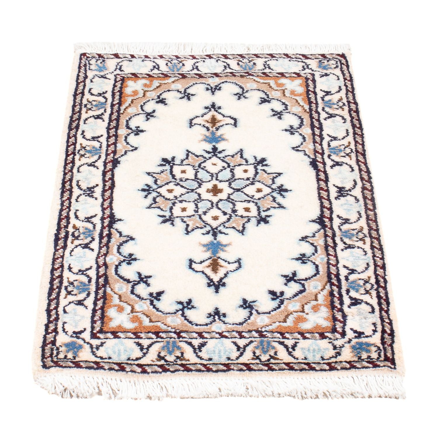 Tapis persan - Nain - Royal - 60 x 40 cm - crème