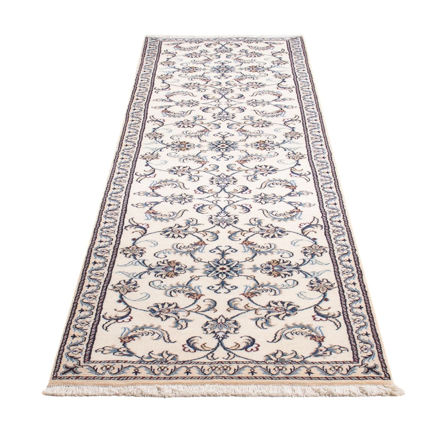 Tapis de couloir Tapis persan - Nain - 290 x 74 cm - argent