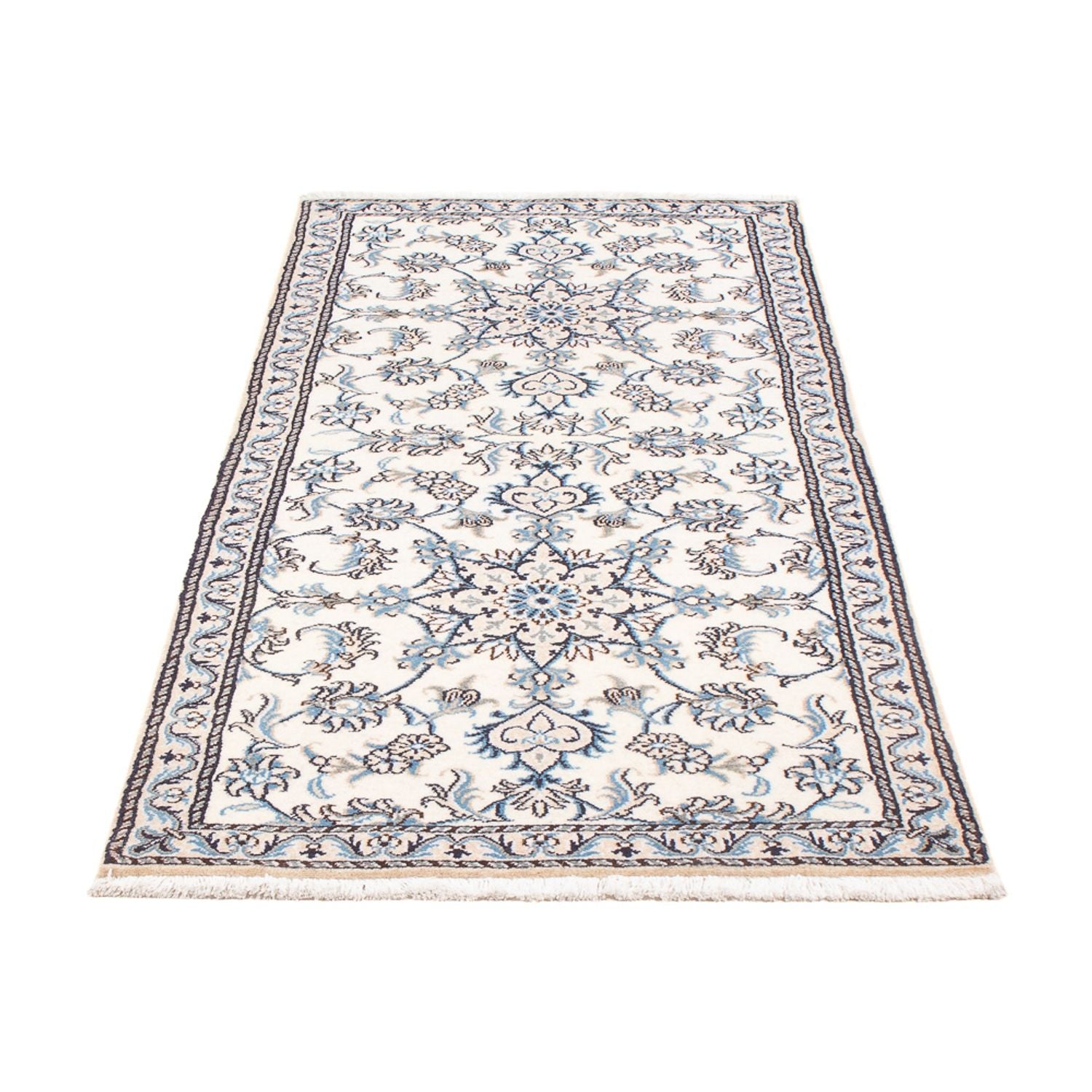 Tapis de couloir Tapis persan - Nain - 198 x 78 cm - argent