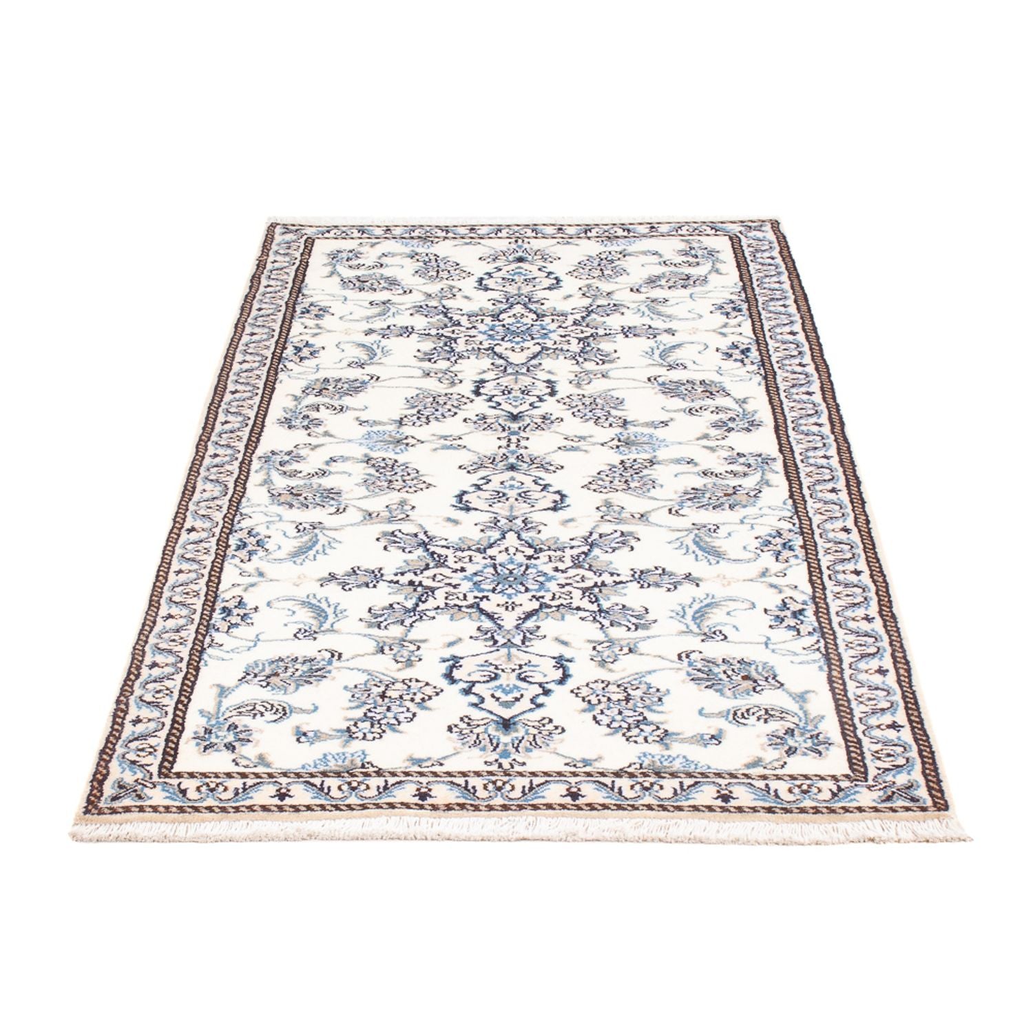 Tapis de couloir Tapis persan - Nain - 188 x 84 cm - argent