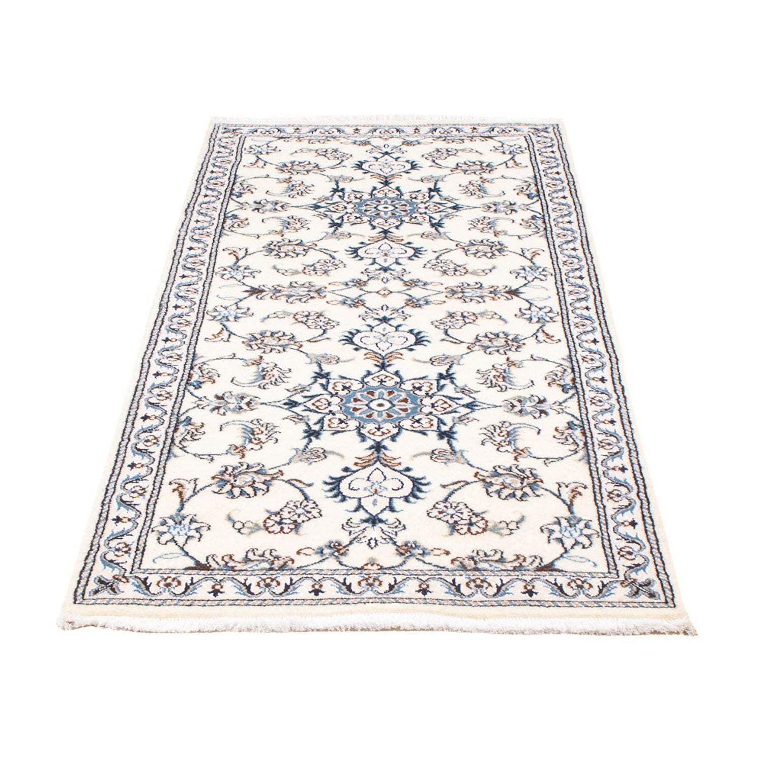 Tapis de couloir Tapis persan - Nain - 197 x 76 cm - argent