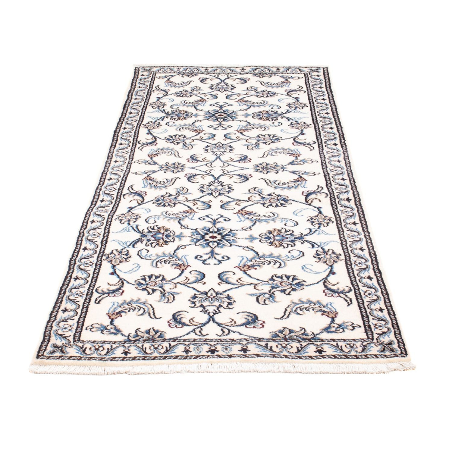 Tapis de couloir Tapis persan - Nain - 202 x 78 cm - argent