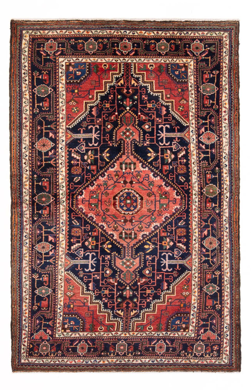 Tapis persan - Nomadic - 215 x 137 cm - bleu foncé